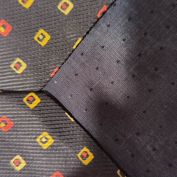 Borsalino navy geometric pattern tie - Picture 4 of 4